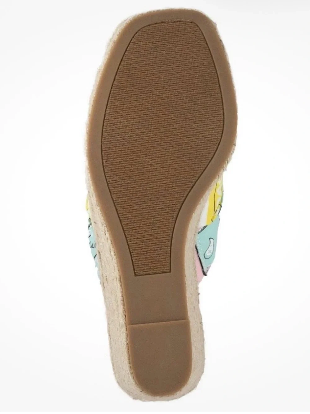 Sugar Bandana-Print Espadrille Wedge Sandal - Pink Mint Yellow